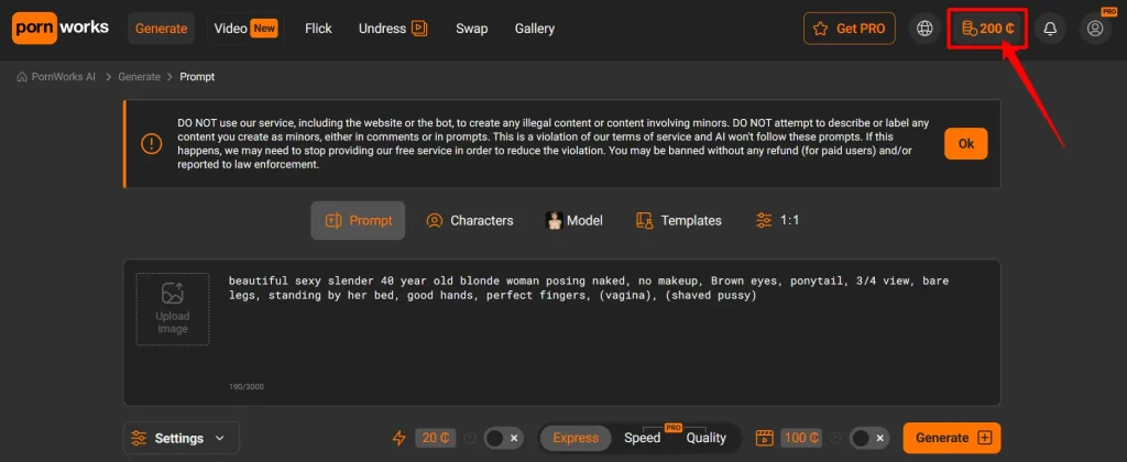 Pornworks AI Coupon - 200 free credits