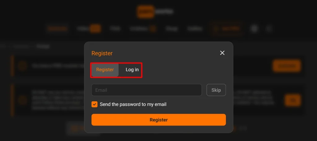 Signing in for free PornWorks AI credits