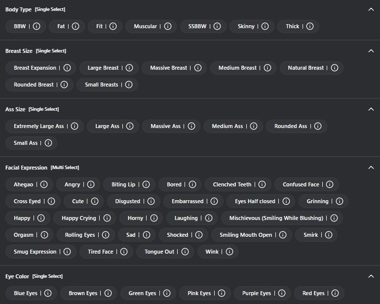 CreatePorn's Customization Type