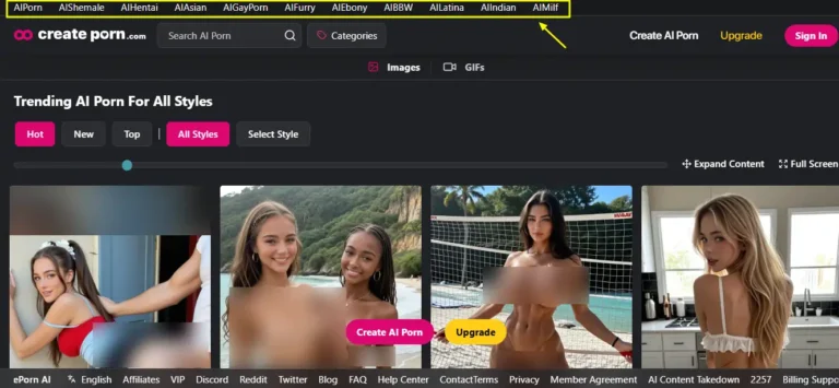 Content Variety on Createporn
