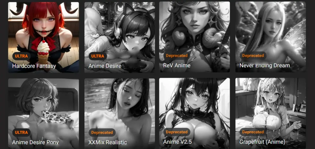 Pornwork AI's Anime Porn styles