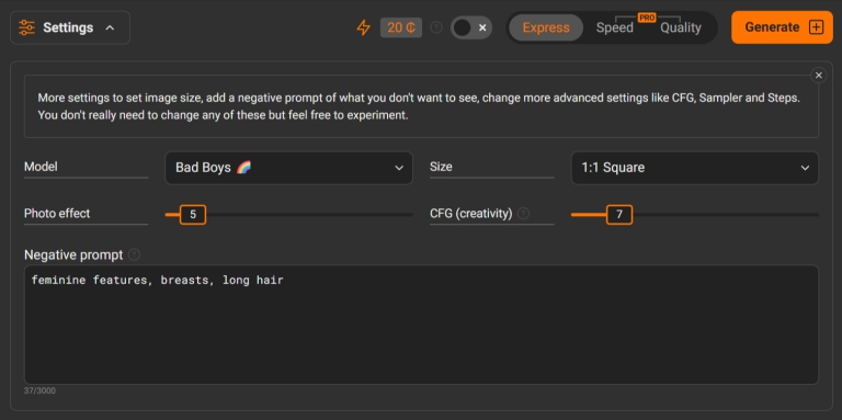 Advanced AI Gay Porn Settings in PornWorks AI